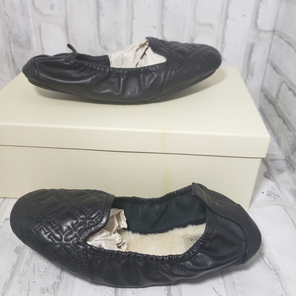 UGG Black Quilted Leather Slippers - Picture 4 of 9